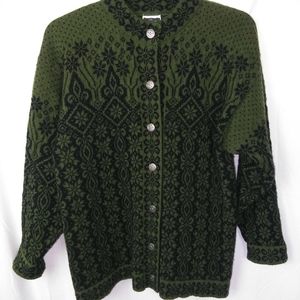 Dale of Norway Green and Black Cardigan
